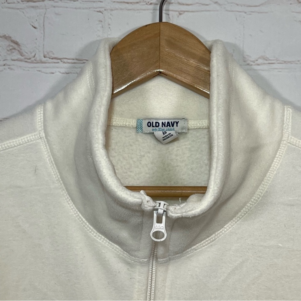 Old Navy Jacket Womens XL Ivory Zip Up Lightweight Fleece Long Sleeve Outdoor - Picture 4 of 8